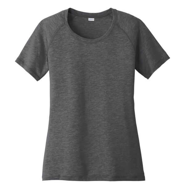 Sport Tek LST400 Ladies PosiCharge Tri Blend Wicking Scoop Neck Raglan Tee Thumbnail