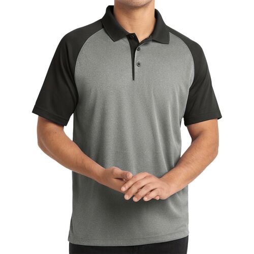 Sport Tek ST641 PosiCharge RacerMesh Raglan Heather Block Polo Thumbnail