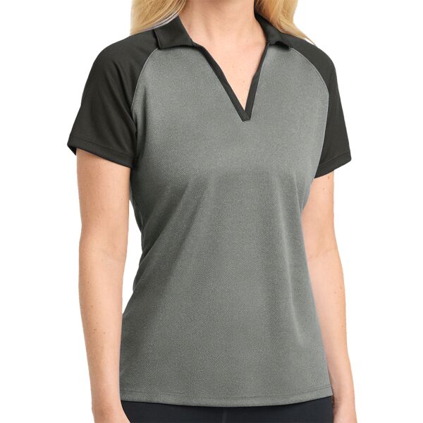 Sport Tek LST641 Ladies PosiCharge RacerMesh Raglan Heather Block Polo Thumbnail